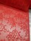 1 Yard Red Daisy Embroidered Mesh Tulle Net Fabric for Lingerie Bridal